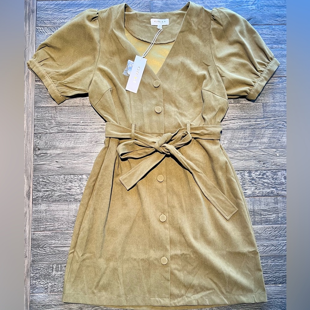 Gilli button front mini dress